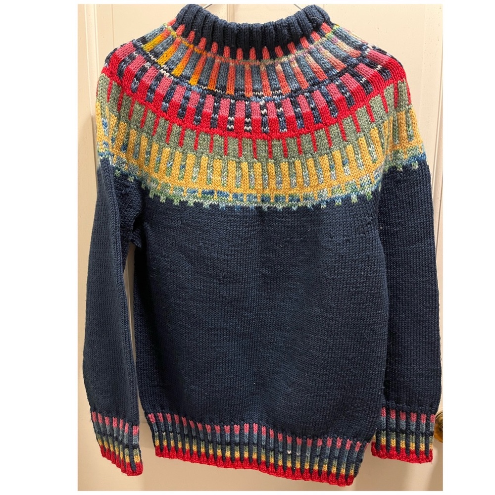 Vintage Handmade Wool Fair Isle Pullover Sweater Size Large
